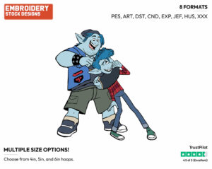 Barley, Ian - Disney's Onward - Embroidery Design in 3 sizes & 8 formats