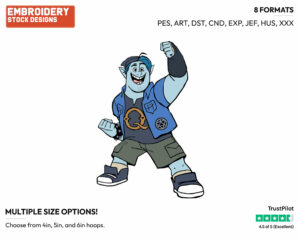 Barley - Disney's Onward - Embroidery Design in 3 sizes & 8 formats