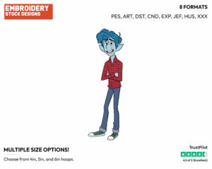 Ian - Disney's Onward - Embroidery Design in 3 sizes & 8 formats