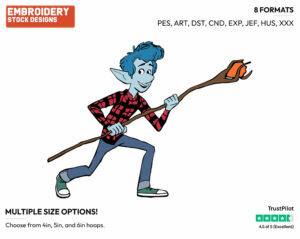 Ian - Disney's Onward - Embroidery Design in 3 sizes & 8 formats