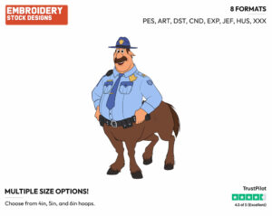 Officer Colt Bronco - Disney's Onward - Embroidery Design in 3 sizes & 8 formats