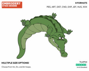 Crocodile - Disney's Peter Pan & Tinker Bell - Embroidery Design in 3 sizes & 8 formats