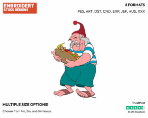 Smee - Disney's Peter Pan & Tinker Bell - Embroidery Design in 3 sizes & 8 formats