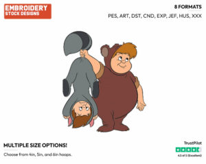 Cubby The Bear, One Of The Twins - Disney's Peter Pan & Tinker Bell - Embroidery Design in 3 sizes & 8 formats