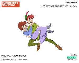 Peter Pan, Jane - Disney's Peter Pan & Tinker Bell - Embroidery Design in 3 sizes & 8 formats