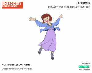 Jane - Disney's Peter Pan & Tinker Bell - Embroidery Design in 3 sizes & 8 formats