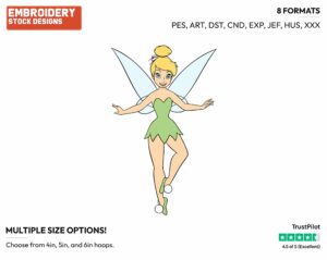 Tinker Bell Dancing Ballet - Disney's Peter Pan & Tinker Bell - Embroidery Design in 3 sizes & 8 formats