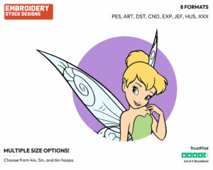 Posing - Disney's Peter Pan & Tinker Bell - Embroidery Design in 3 sizes & 8 formats