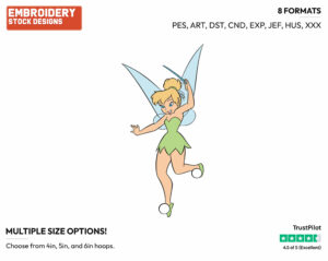 Waving Wand - Disney's Peter Pan & Tinker Bell - Embroidery Design in 3 sizes & 8 formats