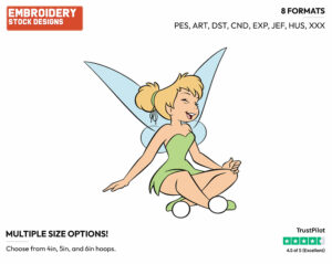 Tinker Bell Laughing - Disney's Peter Pan & Tinker Bell - Embroidery Design in 3 sizes & 8 formats