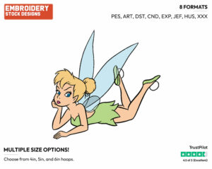 Impatient Tinker Bell - Disney's Peter Pan & Tinker Bell - Embroidery Design in 3 sizes & 8 formats
