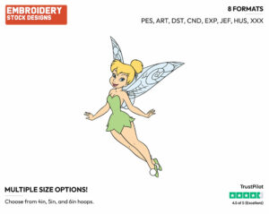 Tinker Bell - Disney's Peter Pan & Tinker Bell - Embroidery Design in 3 sizes & 8 formats
