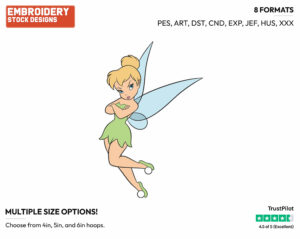 Tinker Bell Pouting - Disney's Peter Pan & Tinker Bell - Embroidery Design in 3 sizes & 8 formats