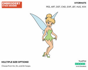 Curtseying - Disney's Peter Pan & Tinker Bell - Embroidery Design in 3 sizes & 8 formats