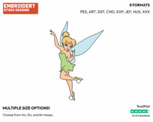 Posing - Disney's Peter Pan & Tinker Bell - Embroidery Design in 3 sizes & 8 formats