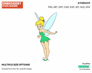 Curious Tinker Bell - Disney's Peter Pan & Tinker Bell - Embroidery Design in 3 sizes & 8 formats