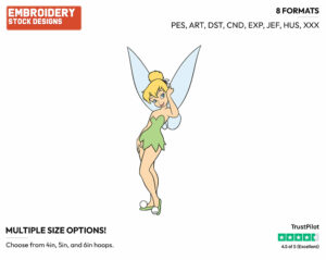 Tinker Bell Posing - Disney's Peter Pan & Tinker Bell - Embroidery Design in 3 sizes & 8 formats