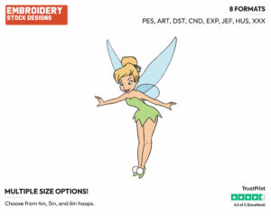 Surprised Tinker Bell - Disney's Peter Pan & Tinker Bell - Embroidery Design in 3 sizes & 8 formats