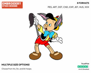 Pinocchio Turning Into A Donkey - Disney's Pinocchio - Embroidery Design in 3 sizes & 8 formats