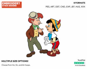 Pinocchio, Lampwick - Disney's Pinocchio - Embroidery Design in 3 sizes & 8 formats