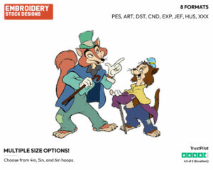 Gideon, Foulfellow - Disney's Pinocchio - Embroidery Design in 3 sizes & 8 formats