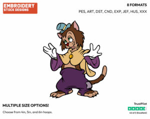 Gideon - Disney's Pinocchio - Embroidery Design in 3 sizes & 8 formats