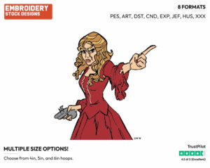 Elizabeth Swann - Disney's Pirates of the Caribbean - Embroidery Design in 3 sizes & 8 formats