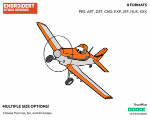 Dusty Crophopper - Disney's Planes - Embroidery Design in 3 sizes & 8 formats