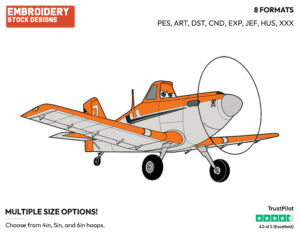 Dusty Crophopper - Disney's Planes - Embroidery Design in 3 sizes & 8 formats