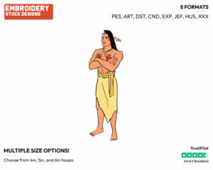 Kocoum - Disney's Pocahontas - Embroidery Design in 3 sizes & 8 formats