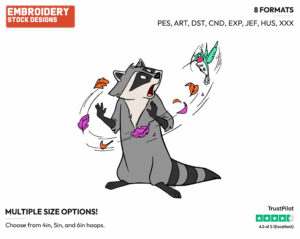 Meeko, Flit - Disney's Pocahontas - Embroidery Design in 3 sizes & 8 formats