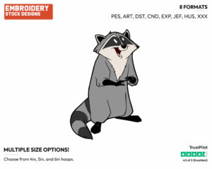 Meeko - Disney's Pocahontas - Embroidery Design in 3 sizes & 8 formats