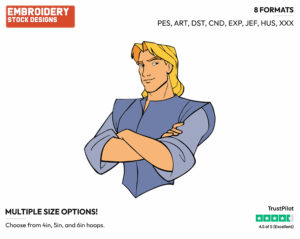 John Smith - Disney's Pocahontas - Embroidery Design in 3 sizes & 8 formats