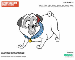 Percy Smiling - Disney's Pocahontas - Embroidery Design in 3 sizes & 8 formats