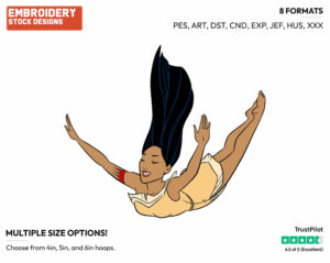 Pocahontas Diving - Disney's Pocahontas - Embroidery Design in 3 sizes & 8 formats