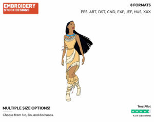 Pocahontas - Disney's Pocahontas - Embroidery Design in 3 sizes & 8 formats