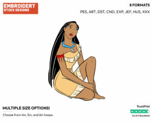 Pocahontas - Disney's Pocahontas - Embroidery Design in 3 sizes & 8 formats
