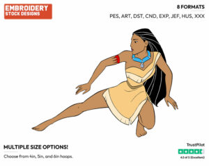 Pocahontas Creeping - Disney's Pocahontas - Embroidery Design in 3 sizes & 8 formats