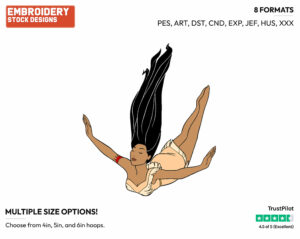Pocahontas Diving - Disney's Pocahontas - Embroidery Design in 3 sizes & 8 formats