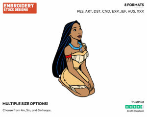 Pocahontas - Disney's Pocahontas - Embroidery Design in 3 sizes & 8 formats