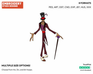 Dr. Facilier - Disney's The Princess and the Frog - Embroidery Design in 3 sizes & 8 formats