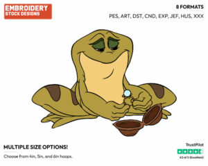 Frog Naveen Holding Engagement Ring - Disney's The Princess and the Frog - Embroidery Design in 3 sizes & 8 formats
