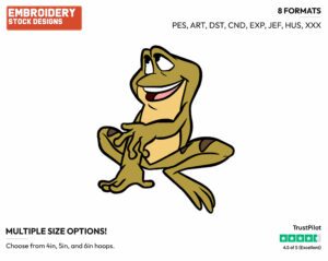 Frog Naveen - Disney's The Princess and the Frog - Embroidery Design in 3 sizes & 8 formats