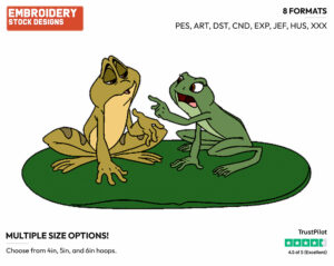 Tiana, Naveen As Frogs - Disney's The Princess and the Frog - Embroidery Design in 3 sizes & 8 formats