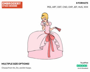 Charlotte Labouff - Disney's The Princess and the Frog - Embroidery Design in 3 sizes & 8 formats