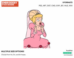 Charlotte Labouff - Disney's The Princess and the Frog - Embroidery Design in 3 sizes & 8 formats