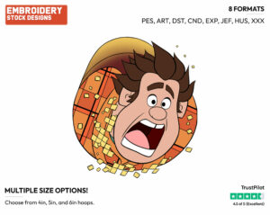 Ralph In A Router - Disney's Ralph Breaks the Internet - Embroidery Design in 3 sizes & 8 formats