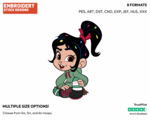 Vanellope - Disney's Ralph Breaks the Internet - Embroidery Design in 3 sizes & 8 formats