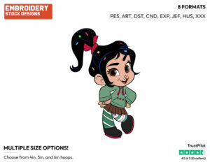Vanellope - Disney's Ralph Breaks the Internet - Embroidery Design in 3 sizes & 8 formats
