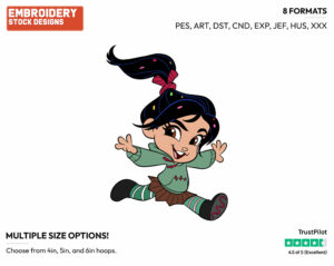 Vanellope Leaping - Disney's Ralph Breaks the Internet - Embroidery Design in 3 sizes & 8 formats